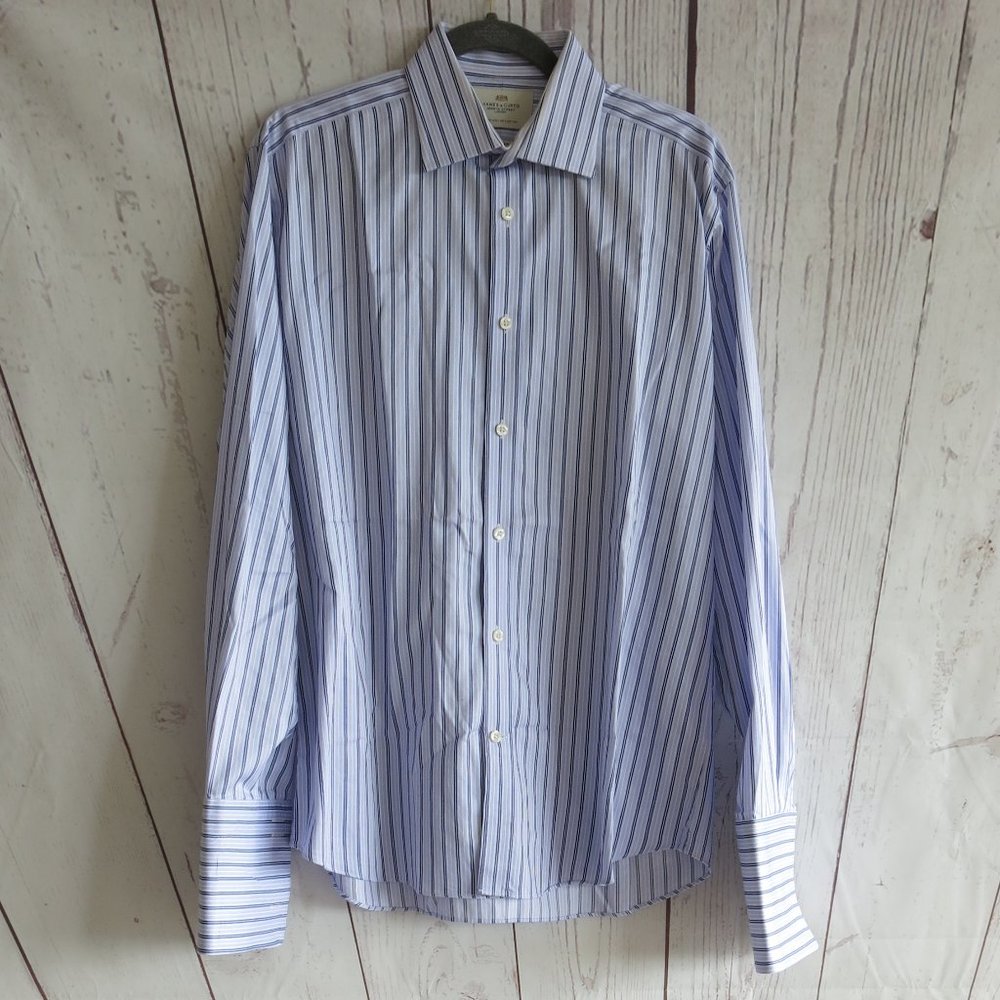 Hawes & Curtis Jermyn Street Slim Fit Luxury 2 Ply Cotton Dress Shirt Size 16/36